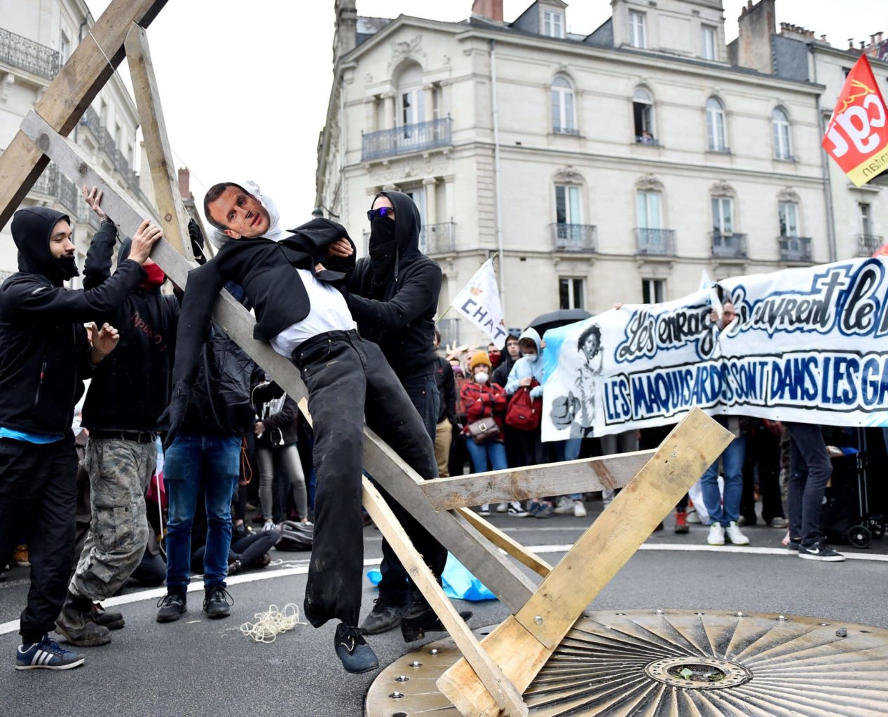 Manifestation contre Macron en 2018