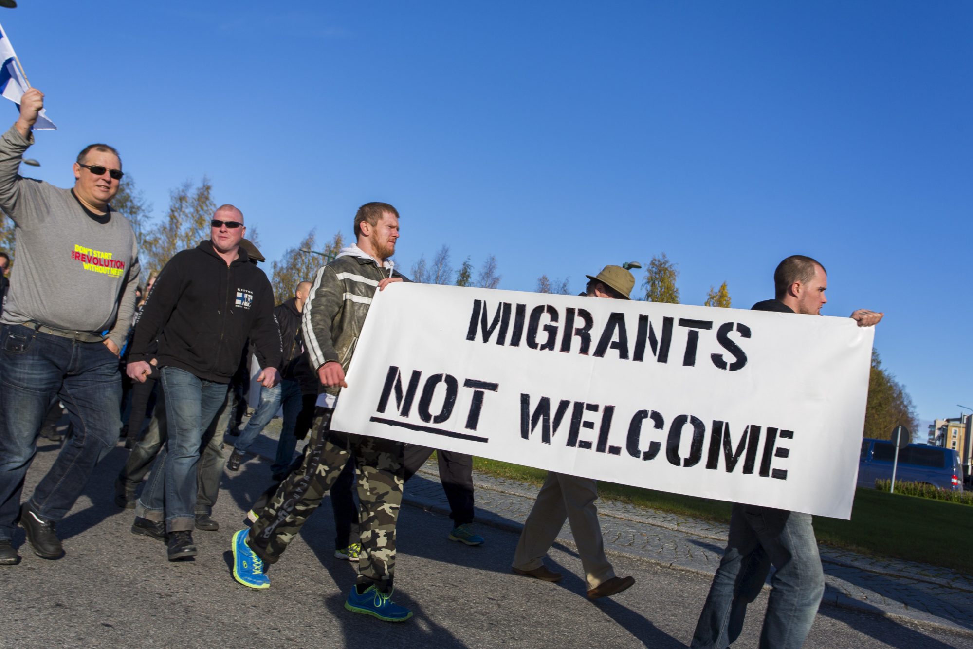 Manifestation contre l’accueil des migrants en Europe