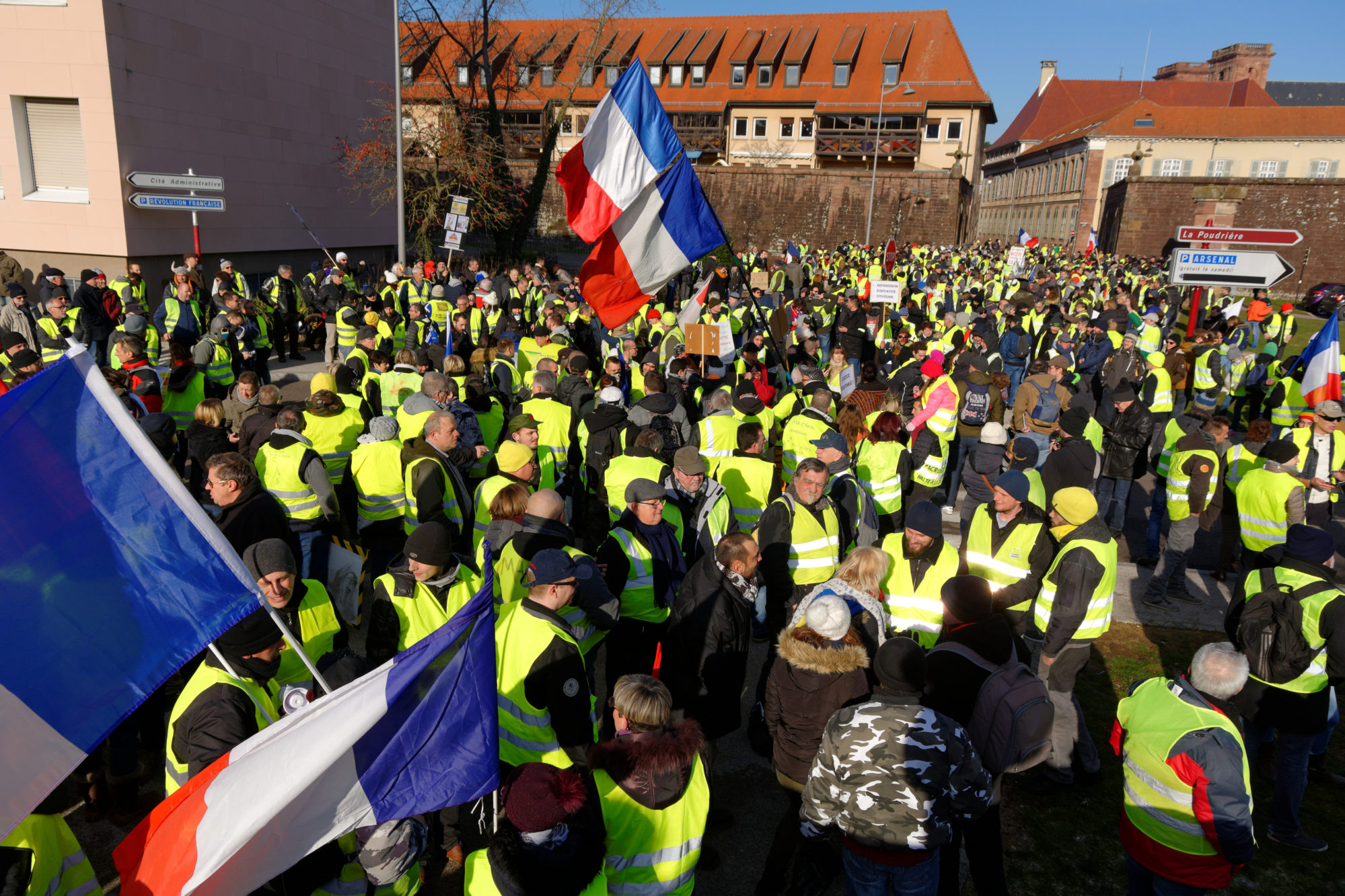 Manifestation du mouvement des gilets jaunes, à Belfort, le 19 janvier 2019