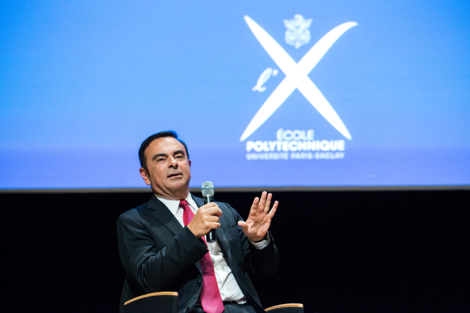 Conférence de Carlos Ghosn, président-directeur général de l’alliance Renault-Nissan, à l'école Polytechnique