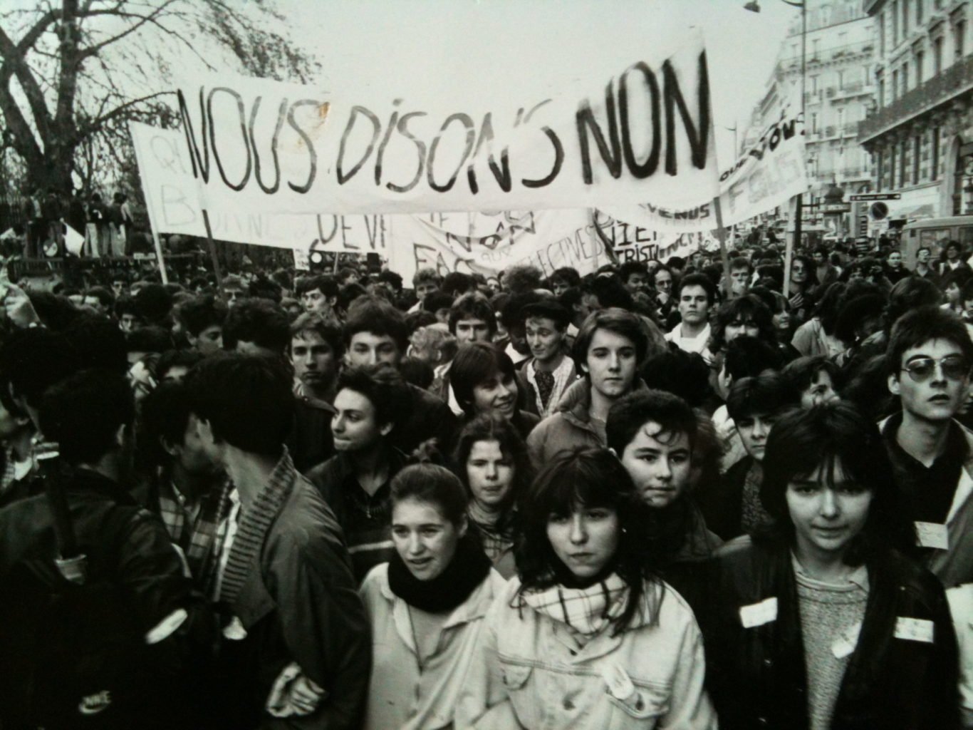 Manifestation étudiante contre la loi Devaquet en 1986